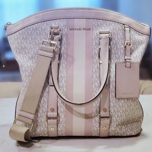 Michael Kors Bedford Stripe Tote Cream/Soft Pink